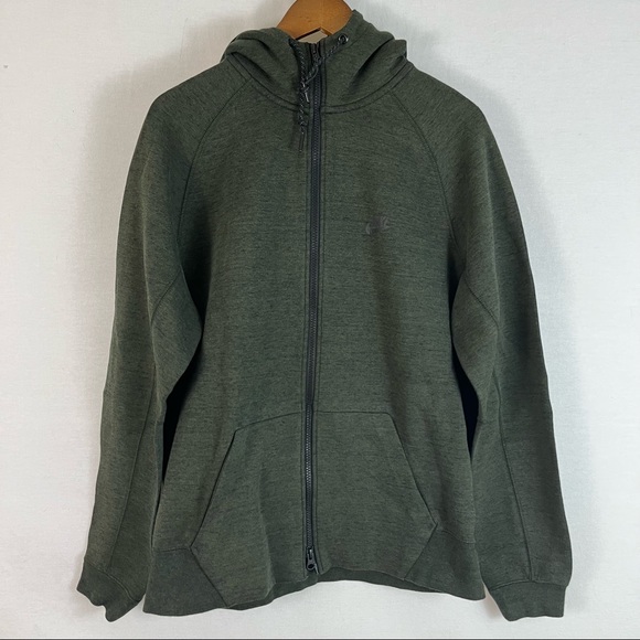 NIKE | Heathered Olive Green Tech Fleece Full Zip Hoodie Mens Size Large - Picture 2 of 7
